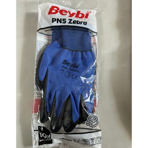BEYBİ PN 5 ELDİVEN ZEBRA MAVİ SİYAH
