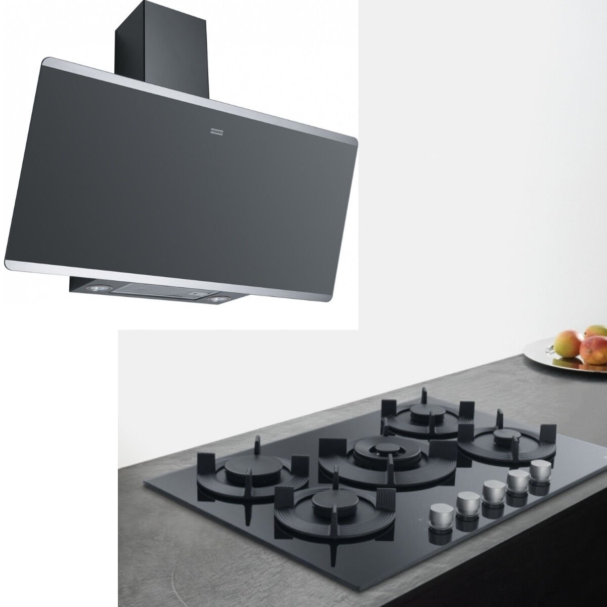 FRANKE SMART LINEAR SIYAH DAVLUMBAZ + MARIS GLASS SIYAH OCAK 2'LI SET(TESHIR URUNU)