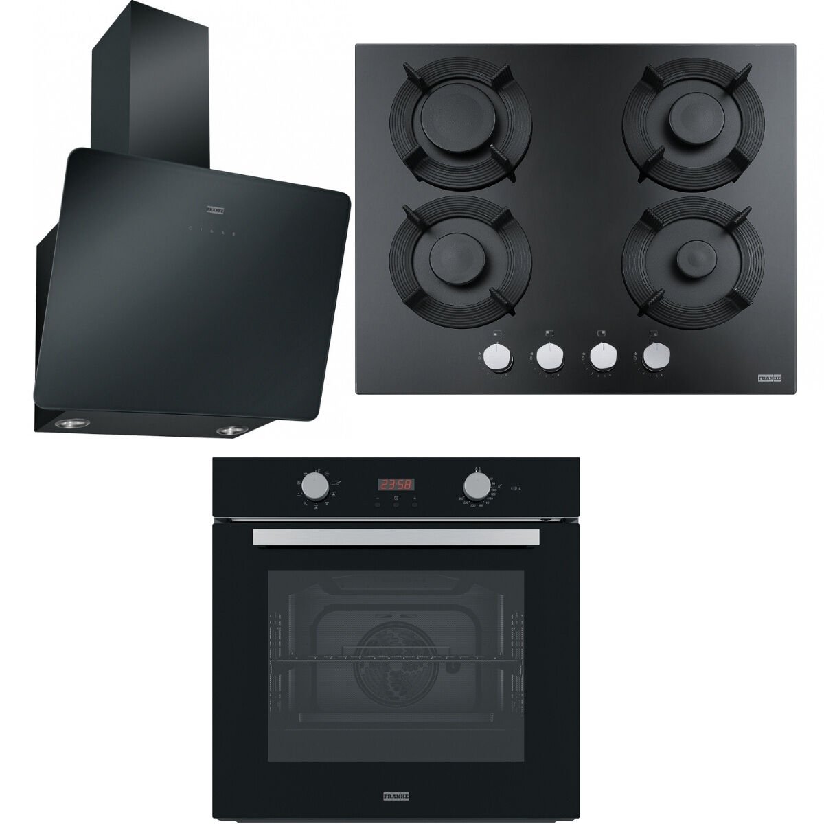 Franke Siyah Cam Ankastre Set 3'lu (TESHIR URUNUDUR)