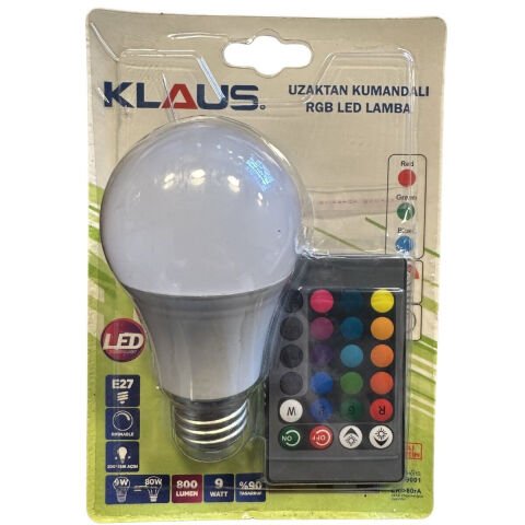 KLAUS UZAKTAN KUMANDALI RGB LED AMPUL