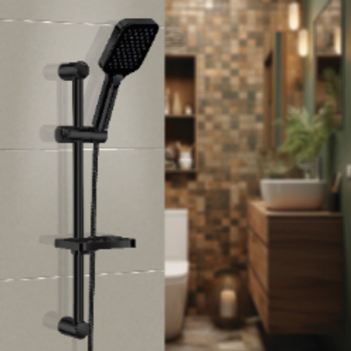 KARLİM NETA DUŞ SETİ SİYAH KDM.20.33