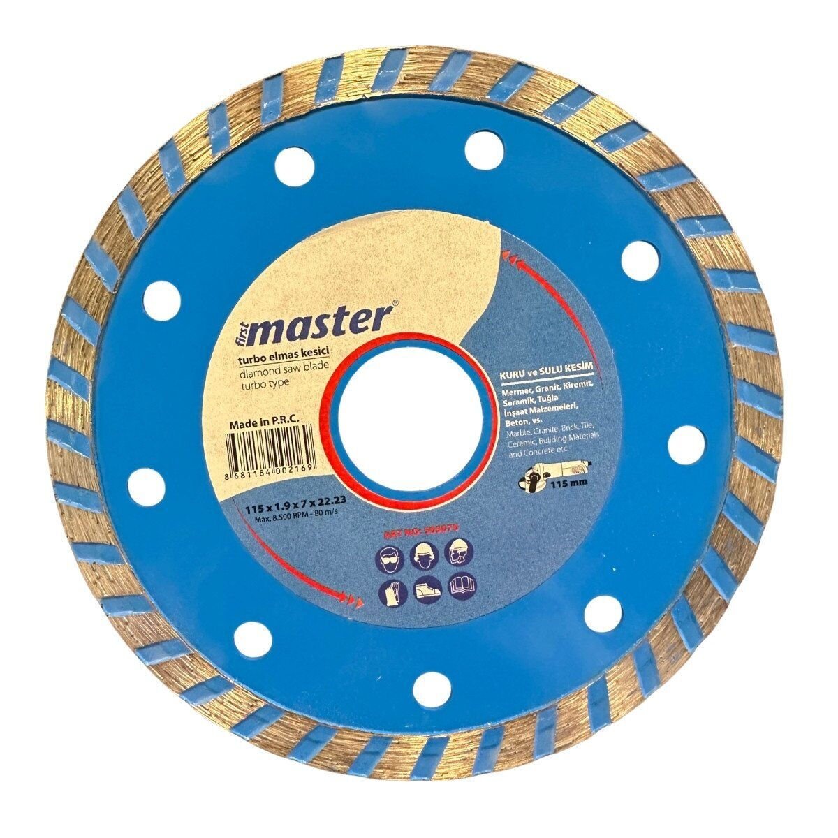 MASTER TURBO ELMAS KESİCİ DELİKLİ 115 mm