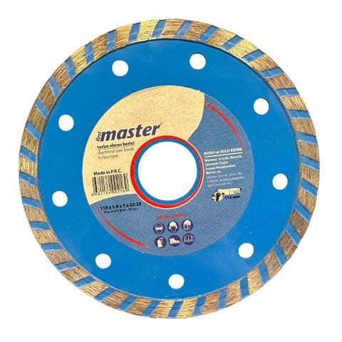 MASTER TURBO ELMAS KESİCİ DELİKLİ 115 mm
