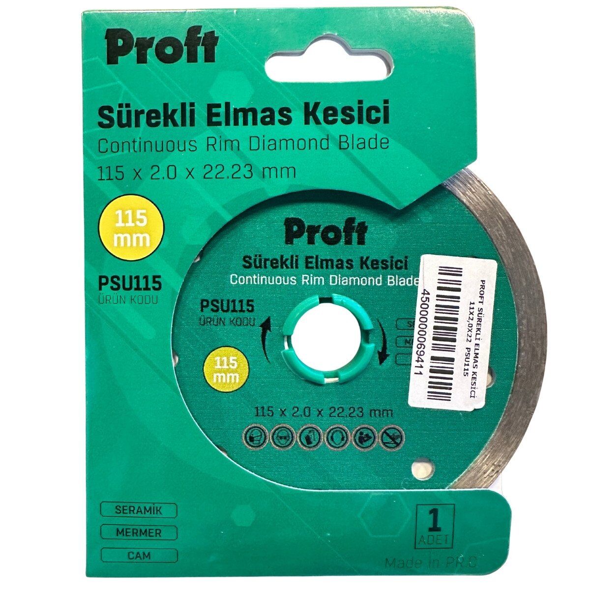 PROFT SÜREKLİ ELMAS KESİCİ 115X2,0X22,23mm PSU115