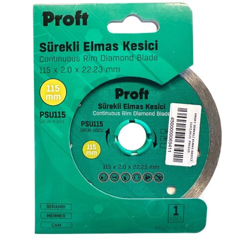 PROFT SÜREKLİ ELMAS KESİCİ 115X2,0X22,23mm PSU115