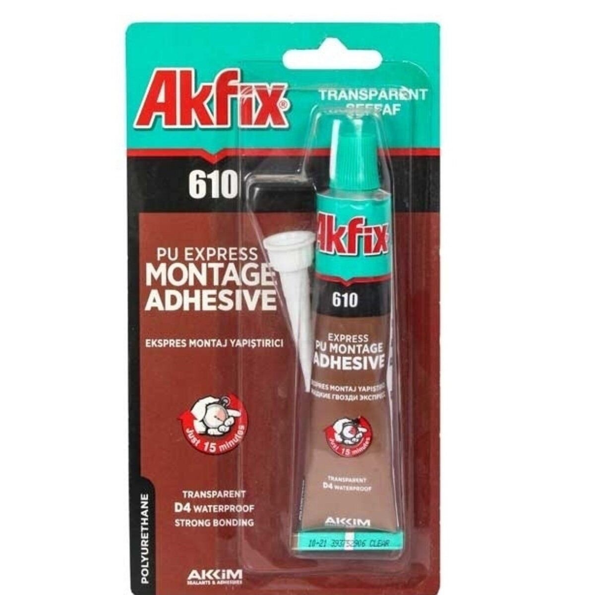 AKFİX MONTAJ YAPIŞTIRICI SİLİKON ÇİVİ ŞEFFAF TÜP 610