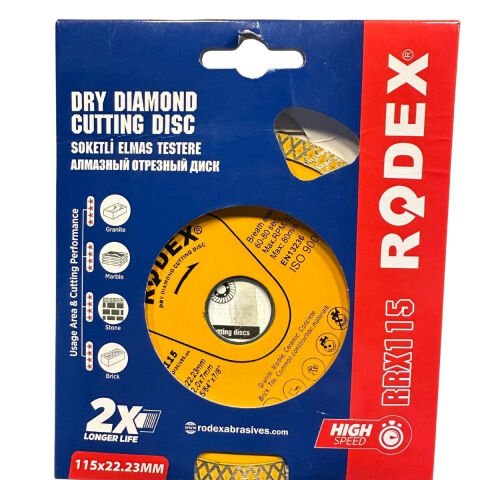 RODEX ELMAS KESME DİSKİ 115 MM RRX115