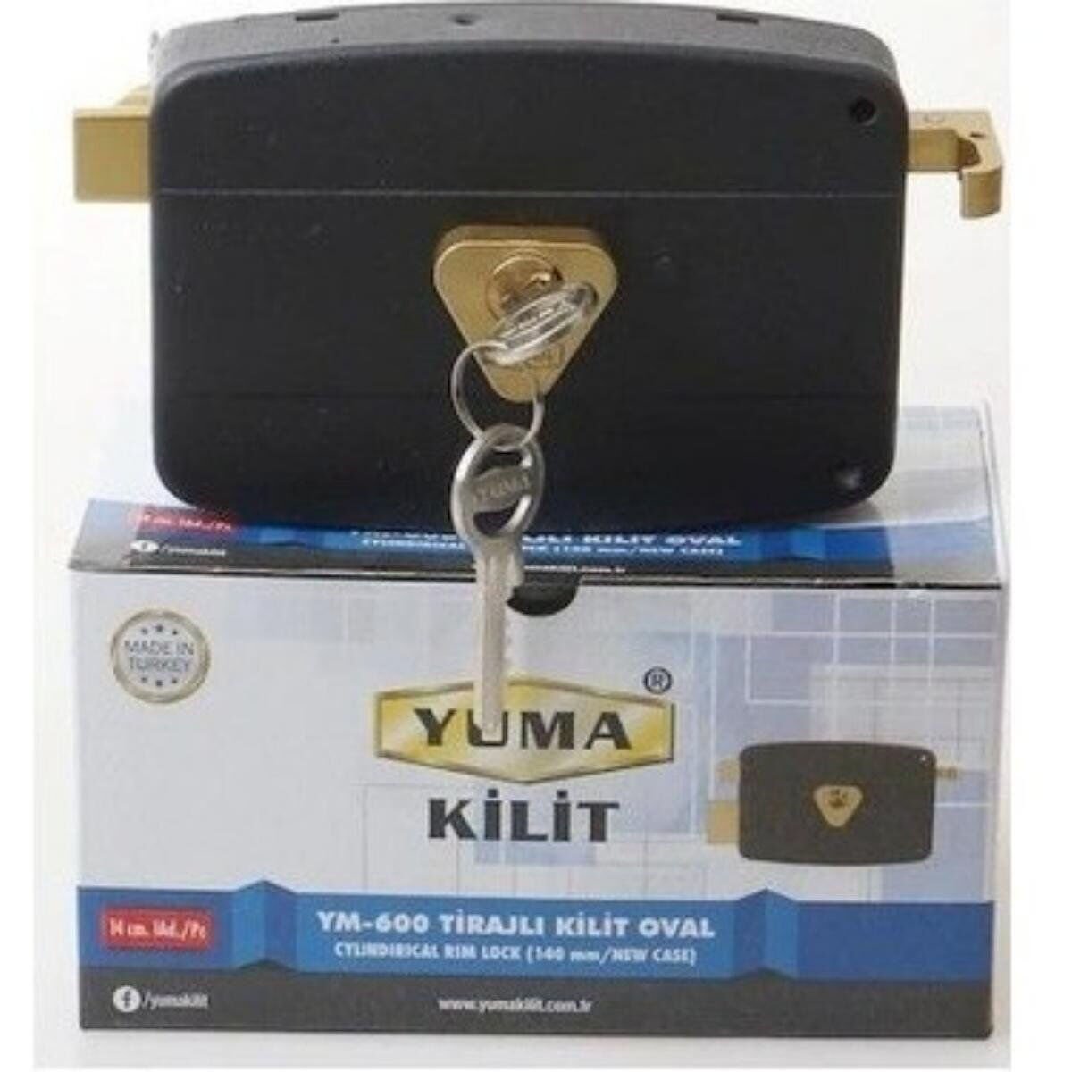 YUMA TİRAJLI KAPI KİLİDİ 14 CM OVAL YM-600-602