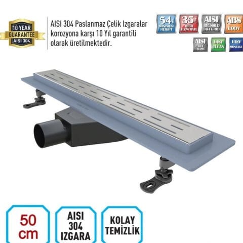 VALTEMO VLD-563315 STARLİNE TRENDY PLASTİK DUŞ KANALI 50 CM