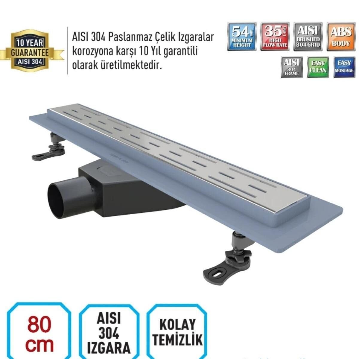 VALTEMO STARLINE BASE DUŞ KANALI 80 CM ÇİZGİLİ VLD-562330