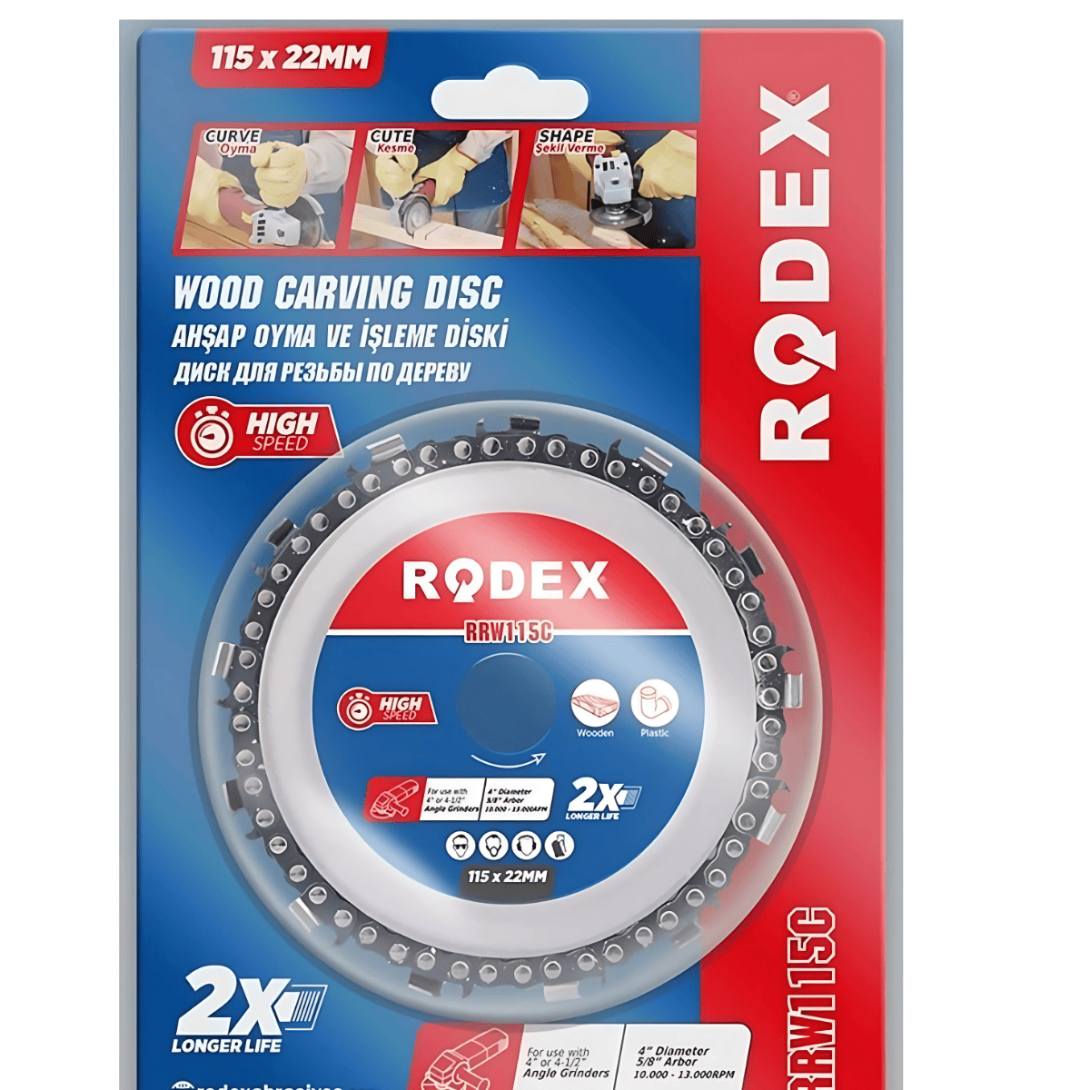 Rodex  Ahşap Işleme Oyma Zımpara Disk 115 mm