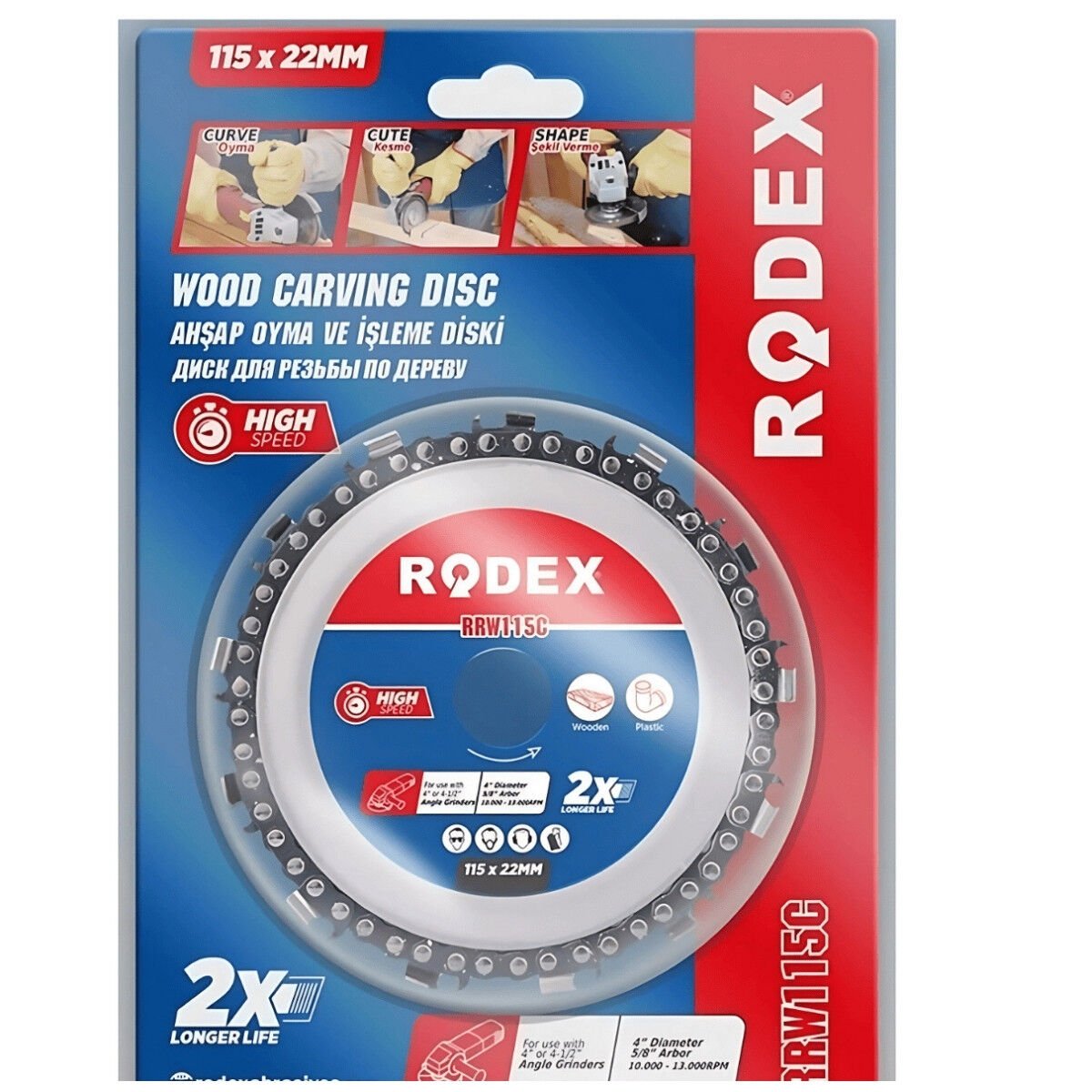 Rodex  Ahşap Işleme Oyma Zımpara Disk 115 mm