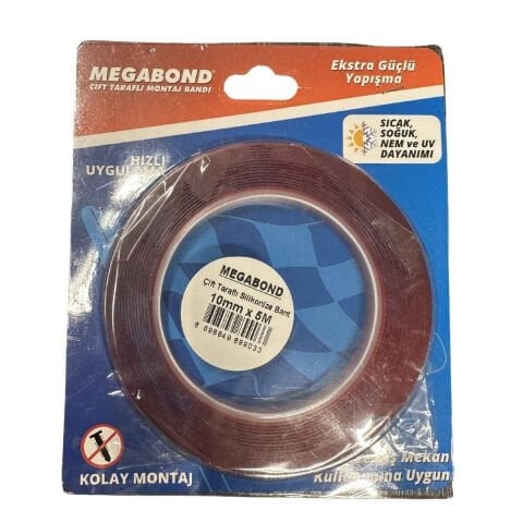 MEGABOND ÇİFT TARAFLI MONTAJ BANDI 10MM X 5MT