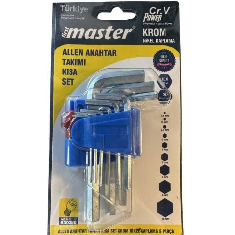 MASTER ALLEN ANAHTAR TAKIMI KISA SET KROM 530280