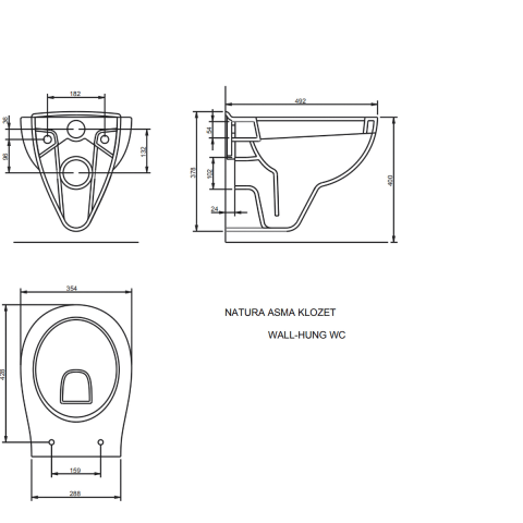 Seramiksan Asma Klozet Natura