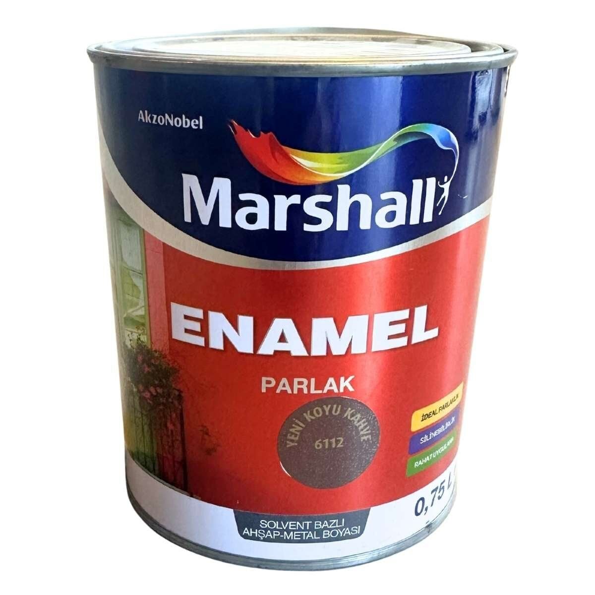 MARSHALL ENAMEL PARLAK KOYU KAHVE 6112 0,75 LT