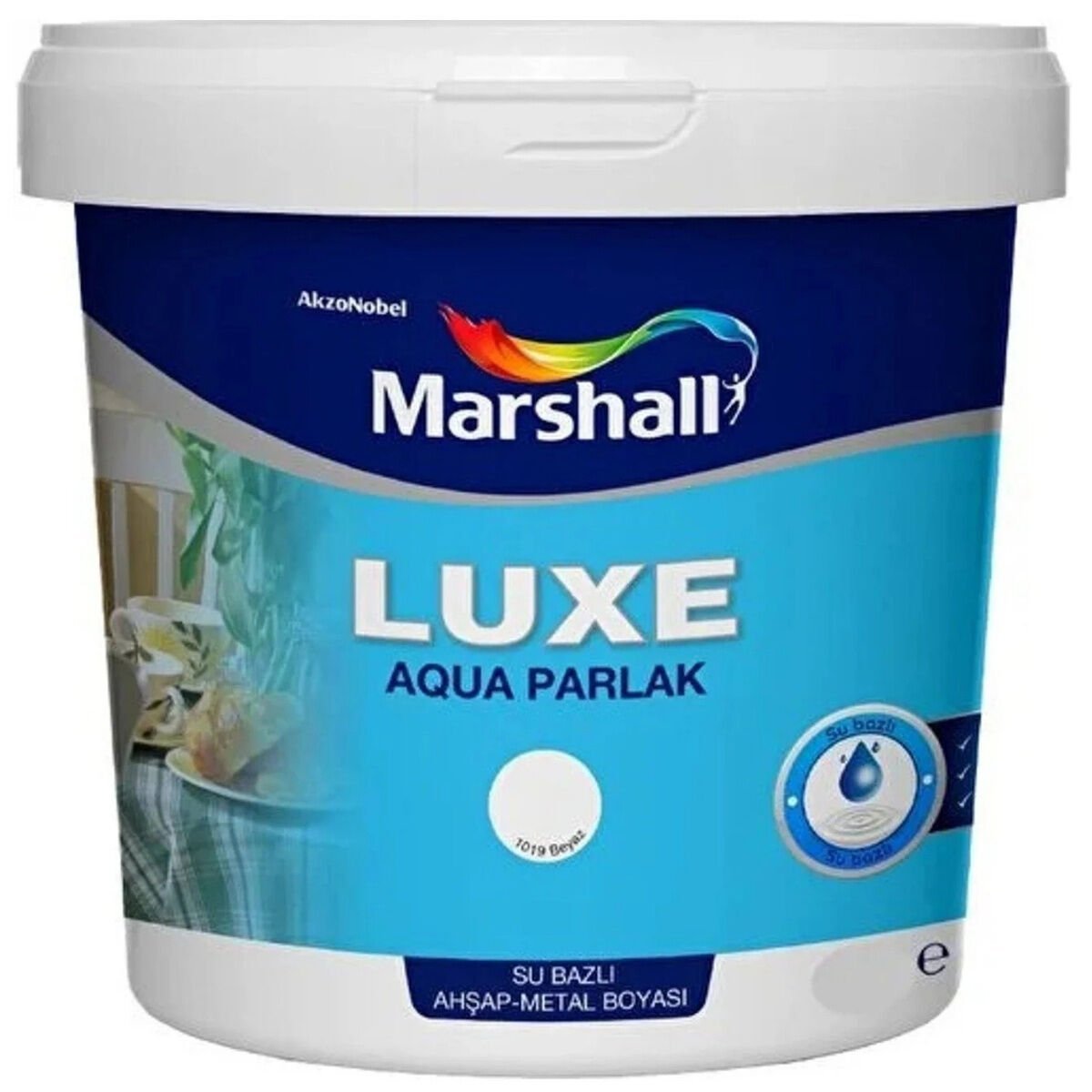 Marshall Luxe Aqua Parlak Su Bazlı Ahşap-Metal Boyası Beyaz