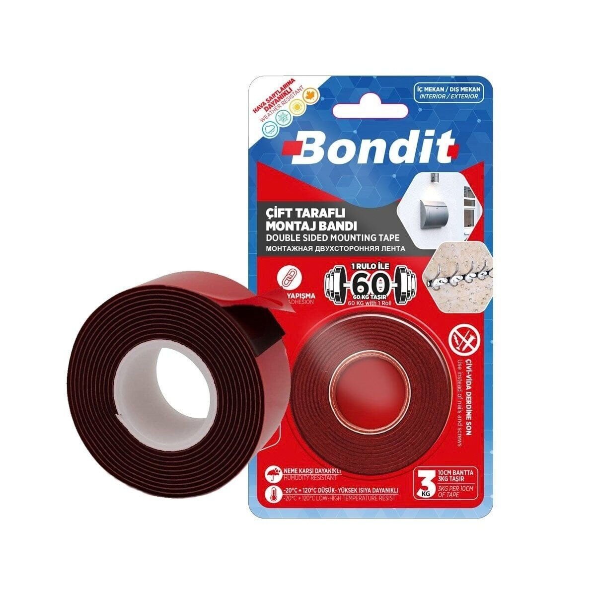 BONDİT ÇİFT TARAFLI BANT 25 MM x 2 M