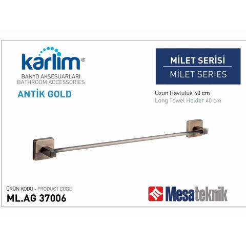 KARLİM MİLET UZUN HAVLULUK 40 CM ANTİK-GOLD (37006)