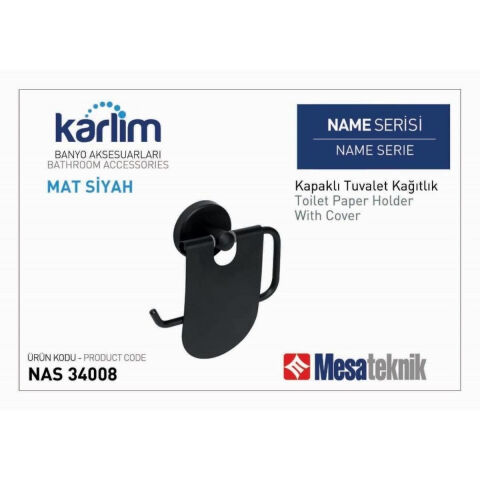 KARLİM NAME KAPAKLI TUVALET KAĞITLIĞI MAT SİYAH