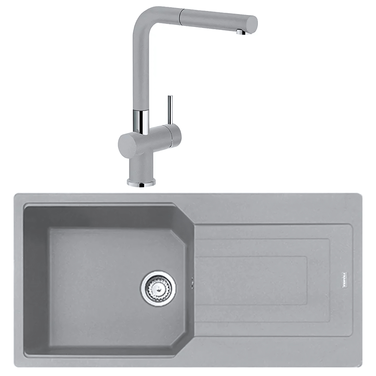 Franke Urban Ubg 611-100 Granit Eviye + Active Plus Doccia Armatür Set(Stone Grey)