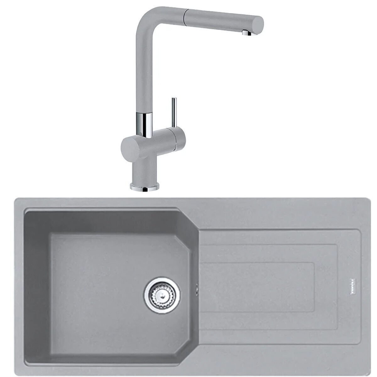 Franke Urban Ubg 611-100 Granit Eviye + Active Plus Doccia Armatür Set(Stone Grey)