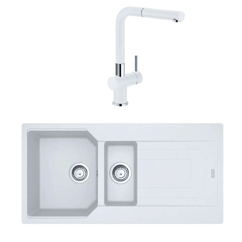 FRANKE URBAN 651-100 1,5 GÖZLÜ BIANCO EVİYE+ARMATÜR SET (114.0688.456)