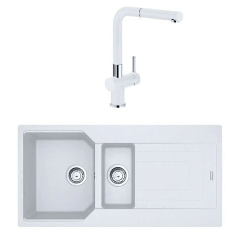 FRANKE URBAN 651-100 1,5 GÖZLÜ BIANCO EVİYE+ARMATÜR SET (114.0688.456)