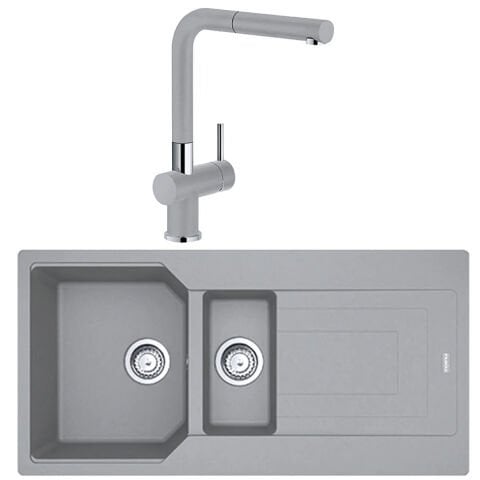 Franke Urban Ubg 651-100 1,5 Gözlü Granit Evye + Active Plus Doccia Armatür Stone Grey