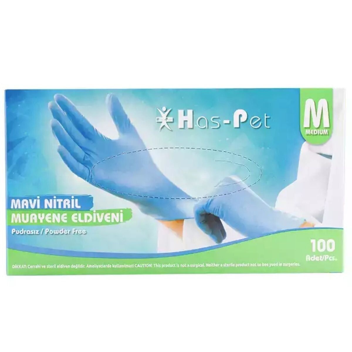 HASPET MAVİ PUDRASIZ MUAYENE ELDİVENİ M